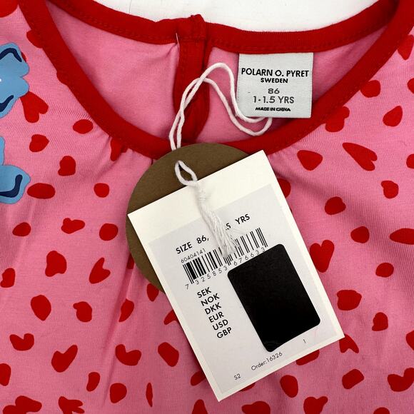 Polarn O. Pyret Pink & Blue Tee Shorts Outfit Set // 1 - 1.5 Years - Picture 4 of 7